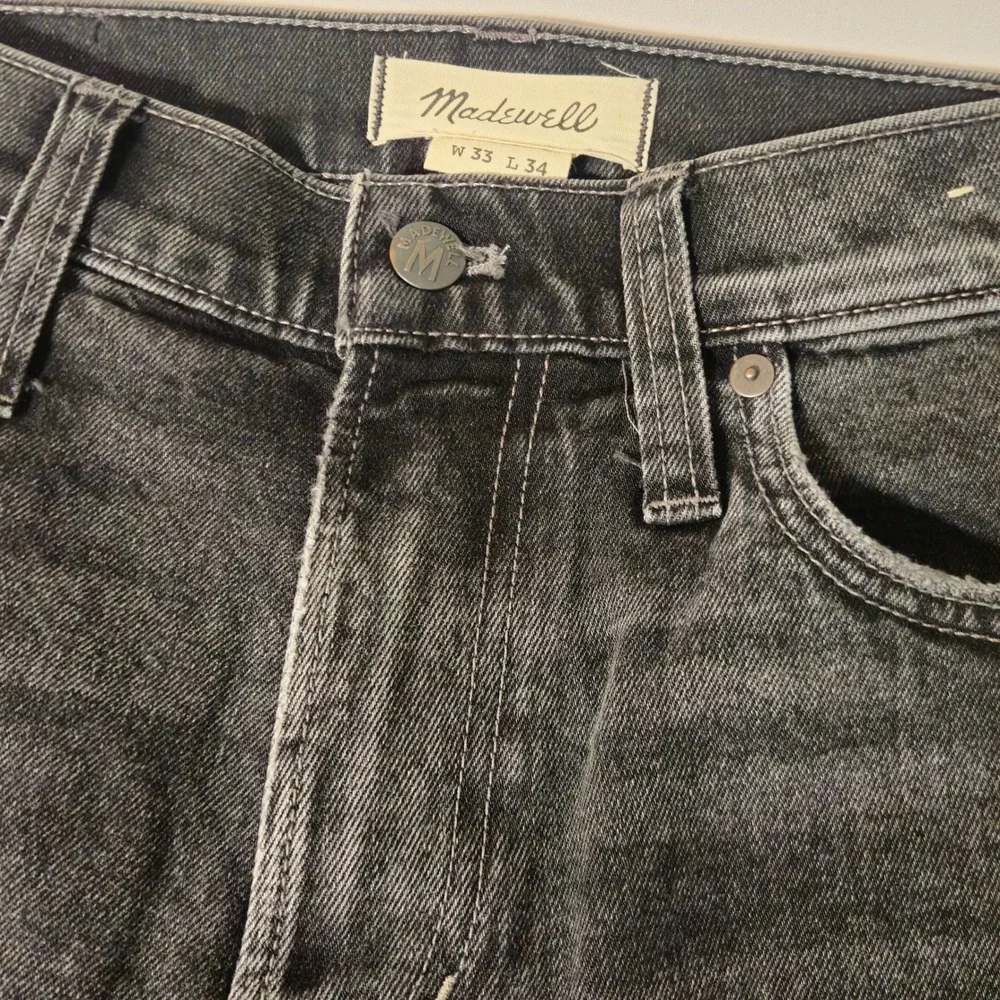Madewell Jeans Mens‎ 34x34 Black Slim Fit Faded Dark Wash Denim Pants